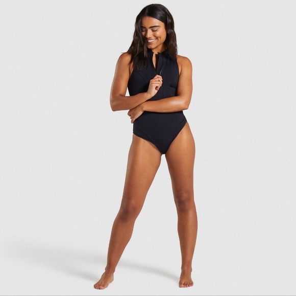 Gymshark Horizon Sport One Piece Swimsuit Black XS - Picture 1 of 12